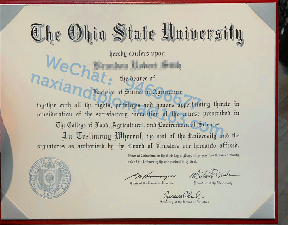 更新俄亥俄州立大学毕业证签名|快速补办美国OSU学位证寄出/