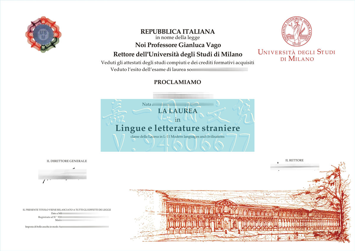 意大利Milan文凭案例|办理米兰大学学位证书|定制米兰大学成绩单