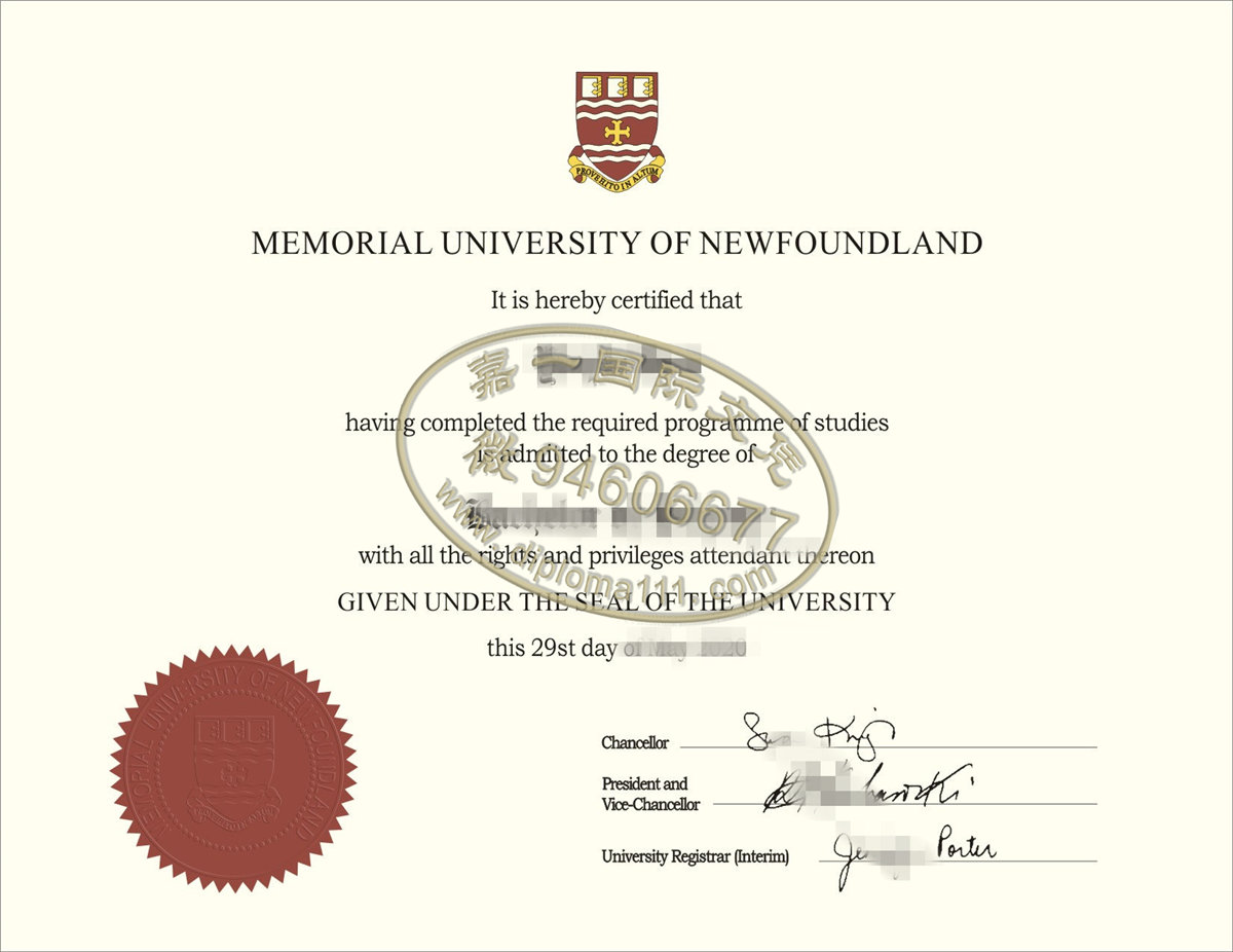 加拿大MUN文凭渠道|办理纽芬兰纪念大学学位证电子图