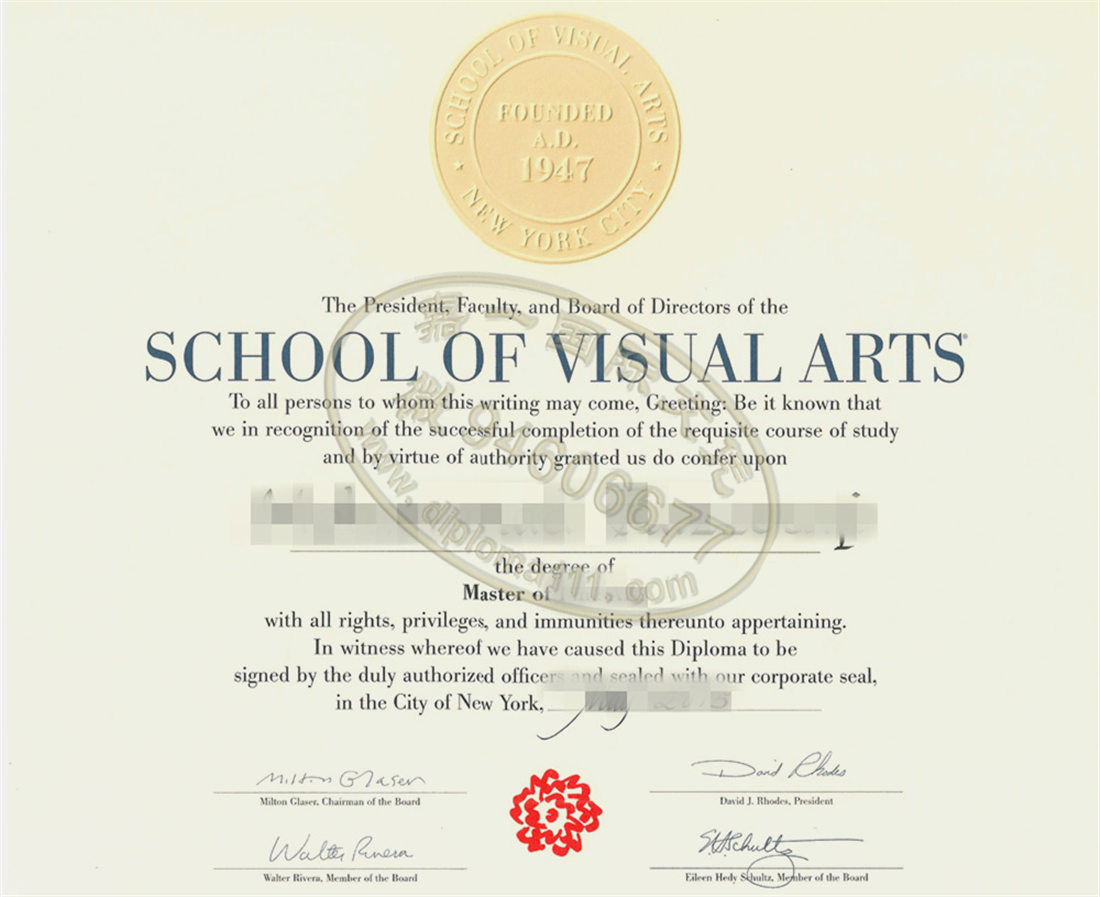 购买纽约视觉艺术学院文凭证书，办理美国SVA原版毕业证成绩单