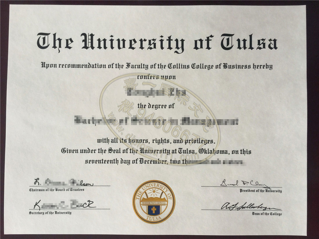 定制塔尔萨大学文凭证书，办理一比一美国TU原版毕业证/