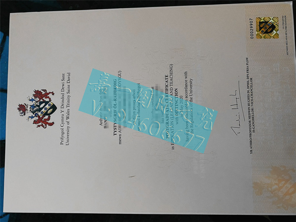 更新英国威尔士三一圣大卫大学文凭学位证书样本