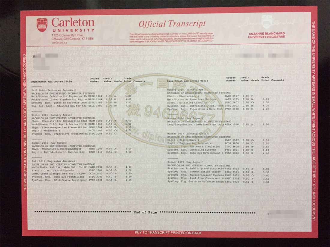 丢失加拿大Carleton成绩单成品,快速补办卡尔顿大学文凭证书/