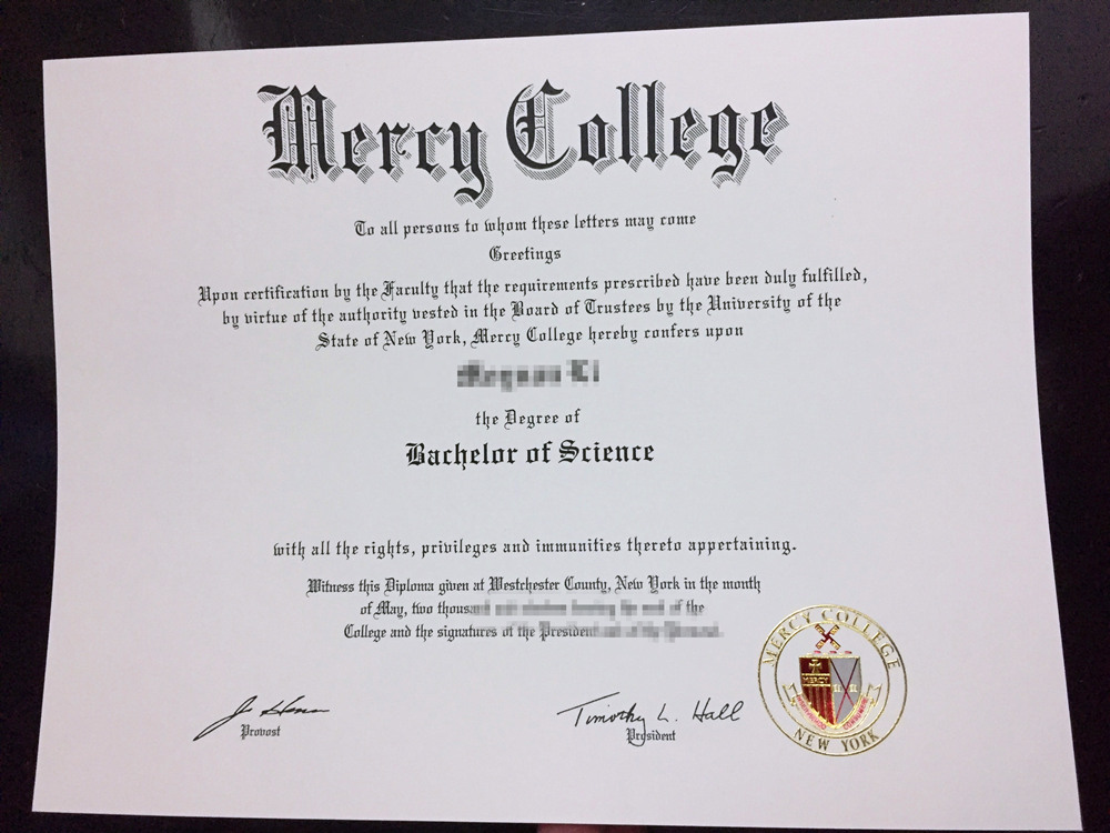 默西学院毕业证尺寸,美国Mercy