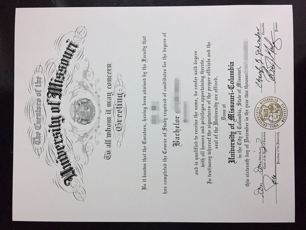 密苏里大学文凭购买,办理UM学位证书,美国毕业证留信认证