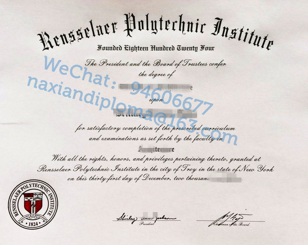快速补办伦斯勒理工学院毕业证与RPI成绩单扫描图