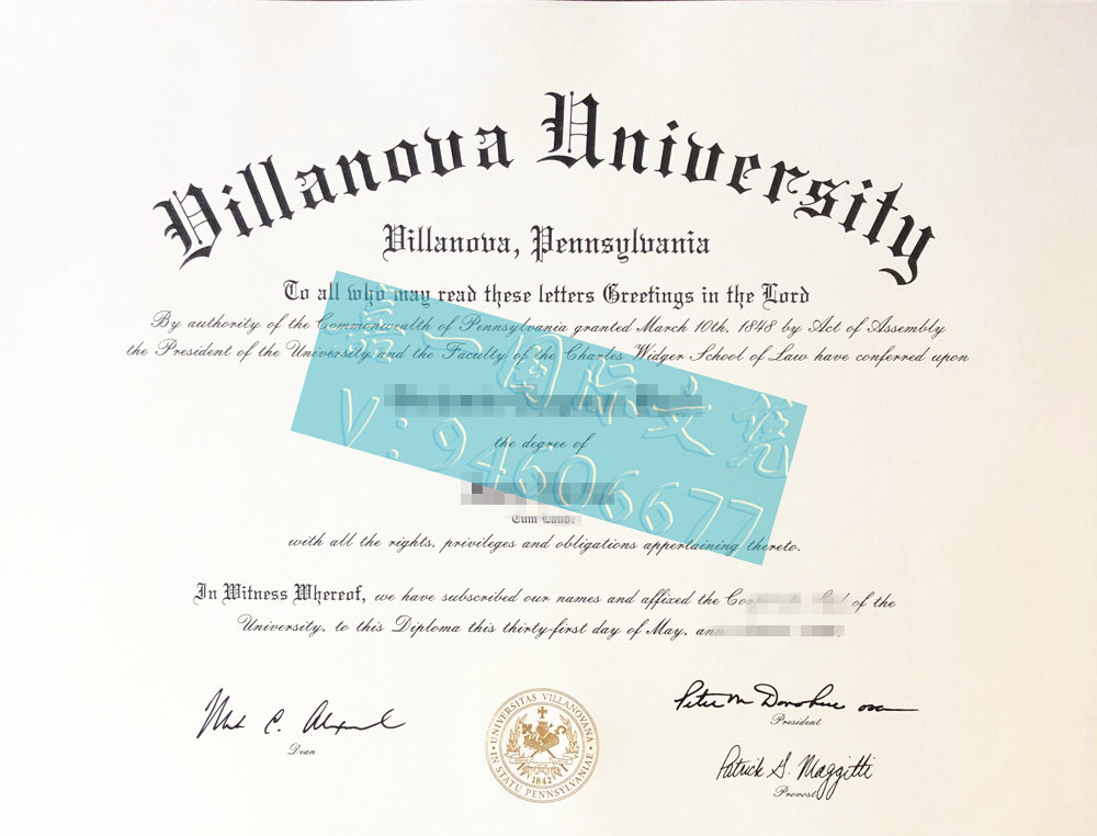 购买宾州文凭一手渠道|维拉诺瓦大学学位证书电子图