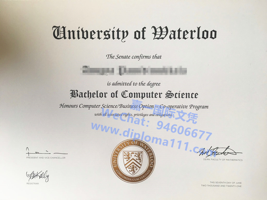 更新滑铁卢大学学位证签名|办理加拿大Waterloo文凭正确步骤/