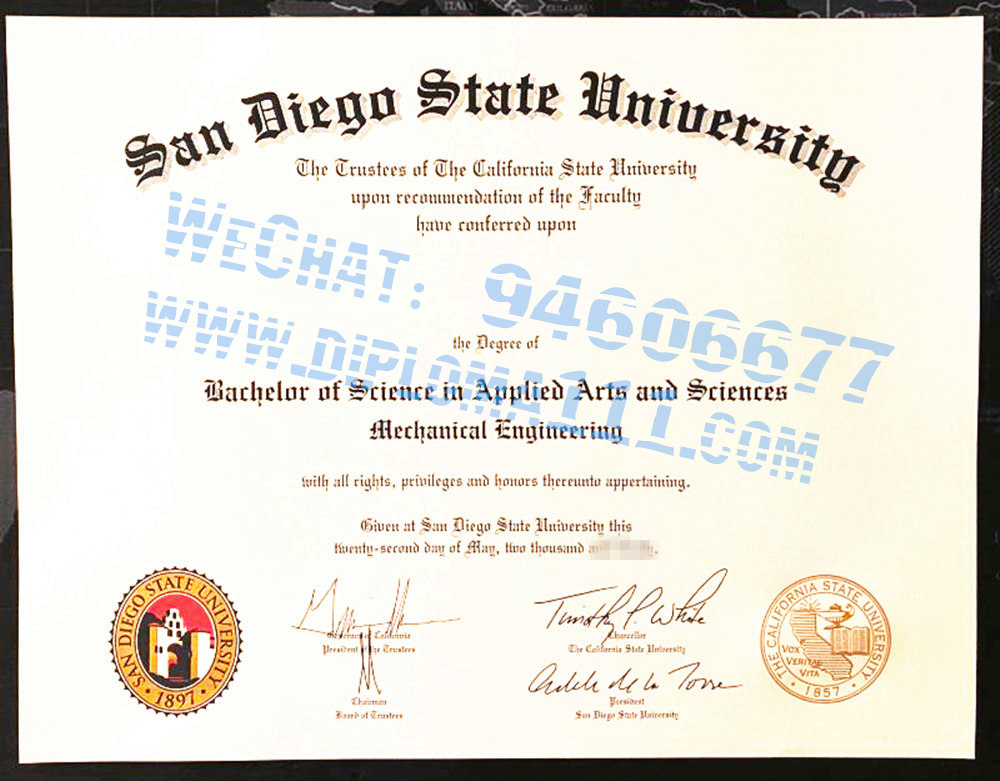 圣地亚哥州立大学学位证办理|SDSU学位证购买|补办美国文凭学历/