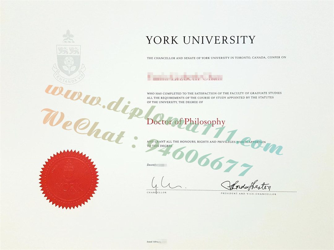 约克大学博士毕业证电子档图,购买加拿大York文凭学历成绩单合作点/