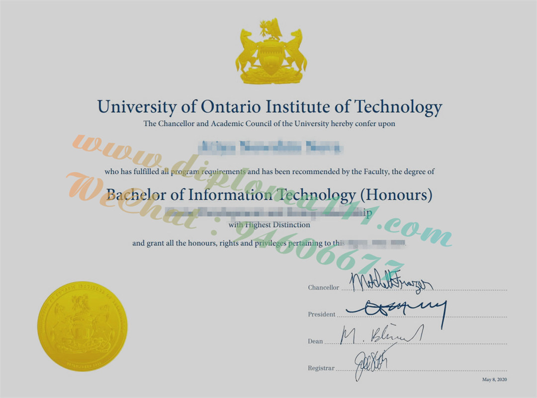 展示加拿大UOIT文凭学历图,办理安大略理工大学毕业证正确方式