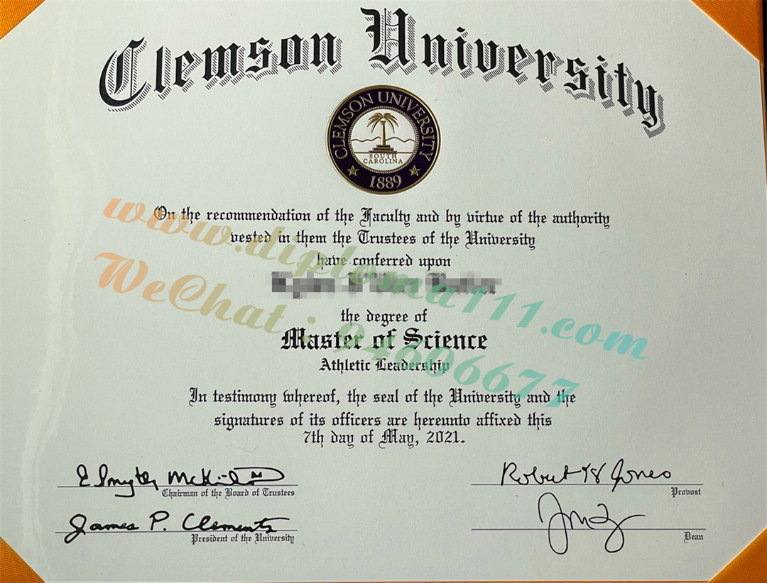 补办克莱姆森大学毕业证正确步骤，展示美国Clemson硕士文凭学历案例/