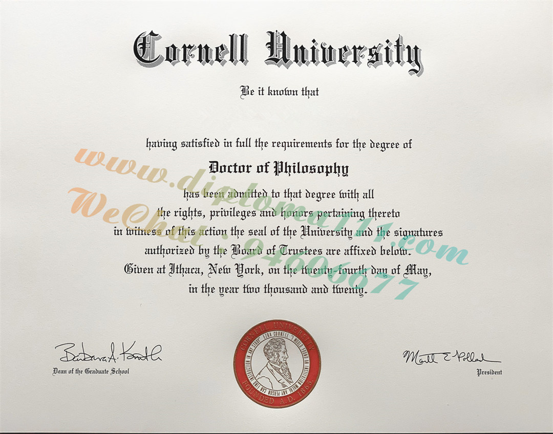 展示康奈尔大学博士毕业证样板|补办美国Cornell高等教育文凭学历