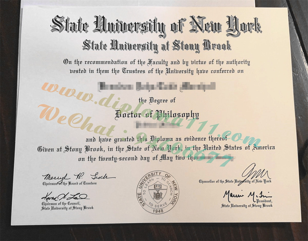 购买纽约州立大学石溪分校学位证SBU成绩单材料办理留信认证