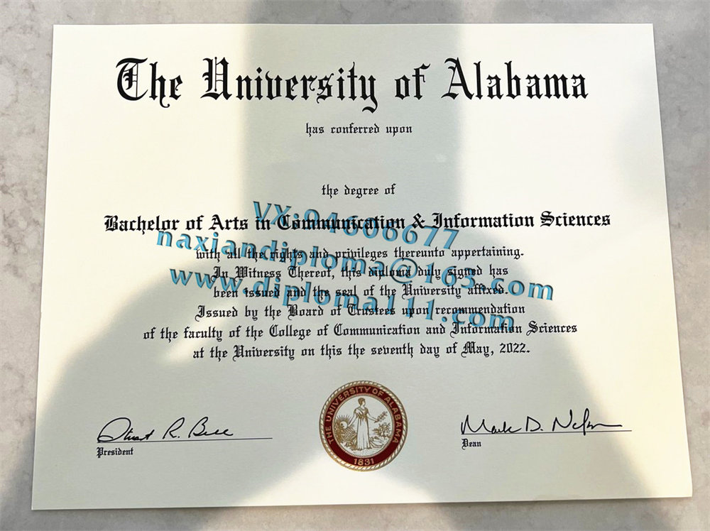 办理22年阿拉巴马大学文凭证书,申请Alabama毕业证认证,购买美国UAB学位证书/