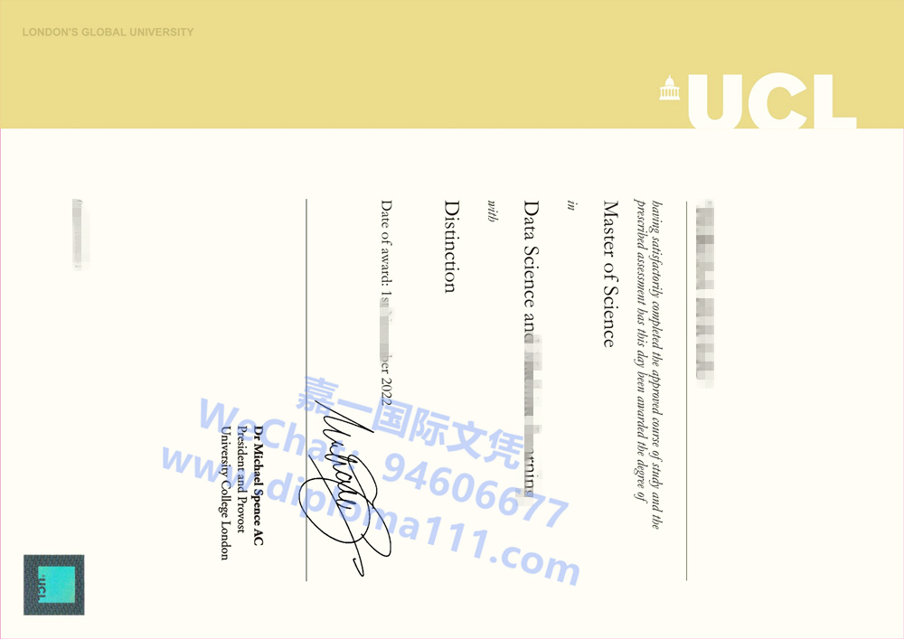 搜索买英国UCL文凭流程，展示伦敦大学学院一套毕业证材料细节图