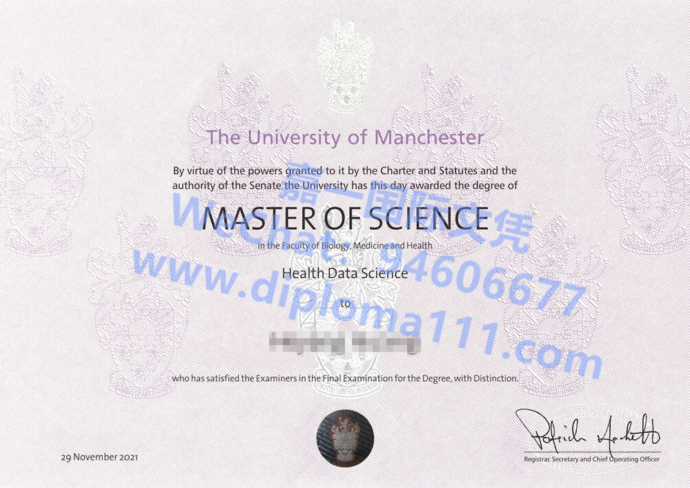 曼彻斯特大学文凭购买|办理英国Manchester认证报告|曼大硕士毕业证电子图/