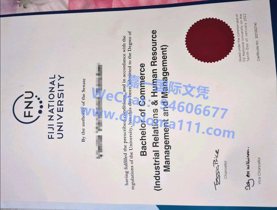 斐济国立大学毕业证样板图，购买斐济国立大学文凭证书途径