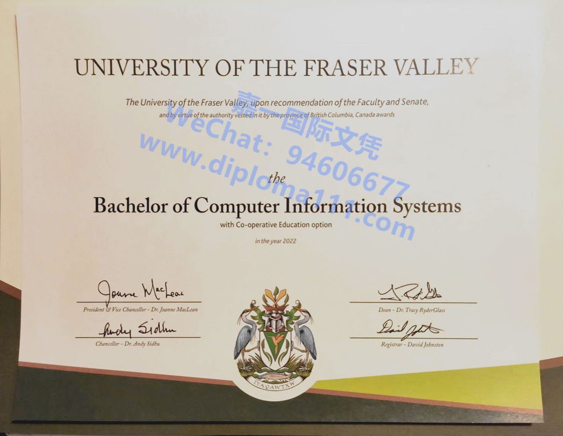 展示22年菲莎河谷大学毕业证，购买加拿大UFV文凭证书稳妥途径
