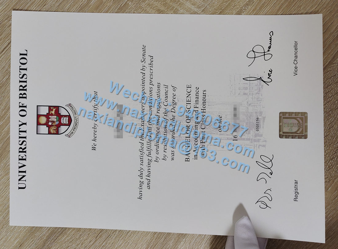 老版布里斯托大学毕业证模板，补办University of Bristol Diploma
