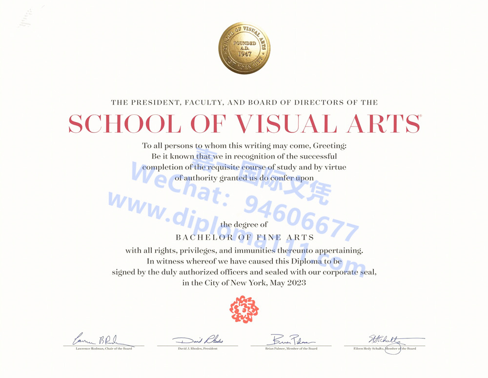 美国SVA学位证超卓版，展示23年纽约视觉艺术学院电子毕业证degree