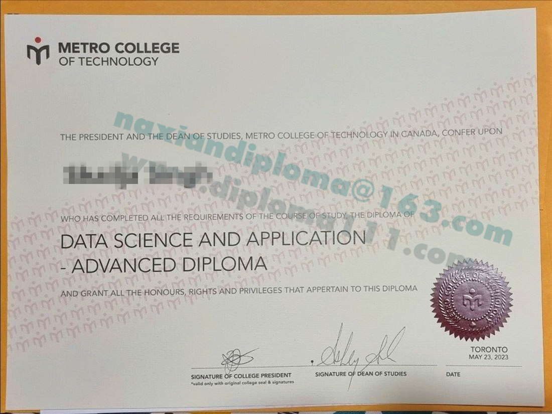 METRO COLLEGE毕业证模板，加拿大文凭办理指定合作平台