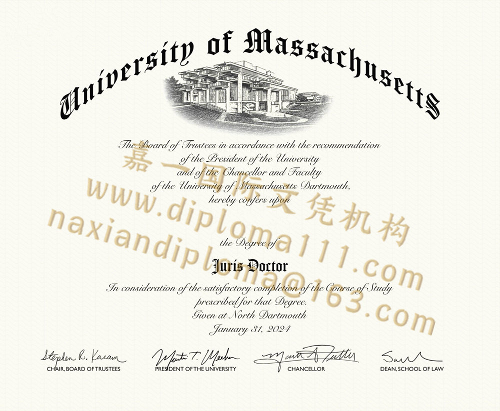 美国JD法律博士文凭学历|补办麻省大学达特茅斯分校毕业证|UMass Dartmouth文凭办理