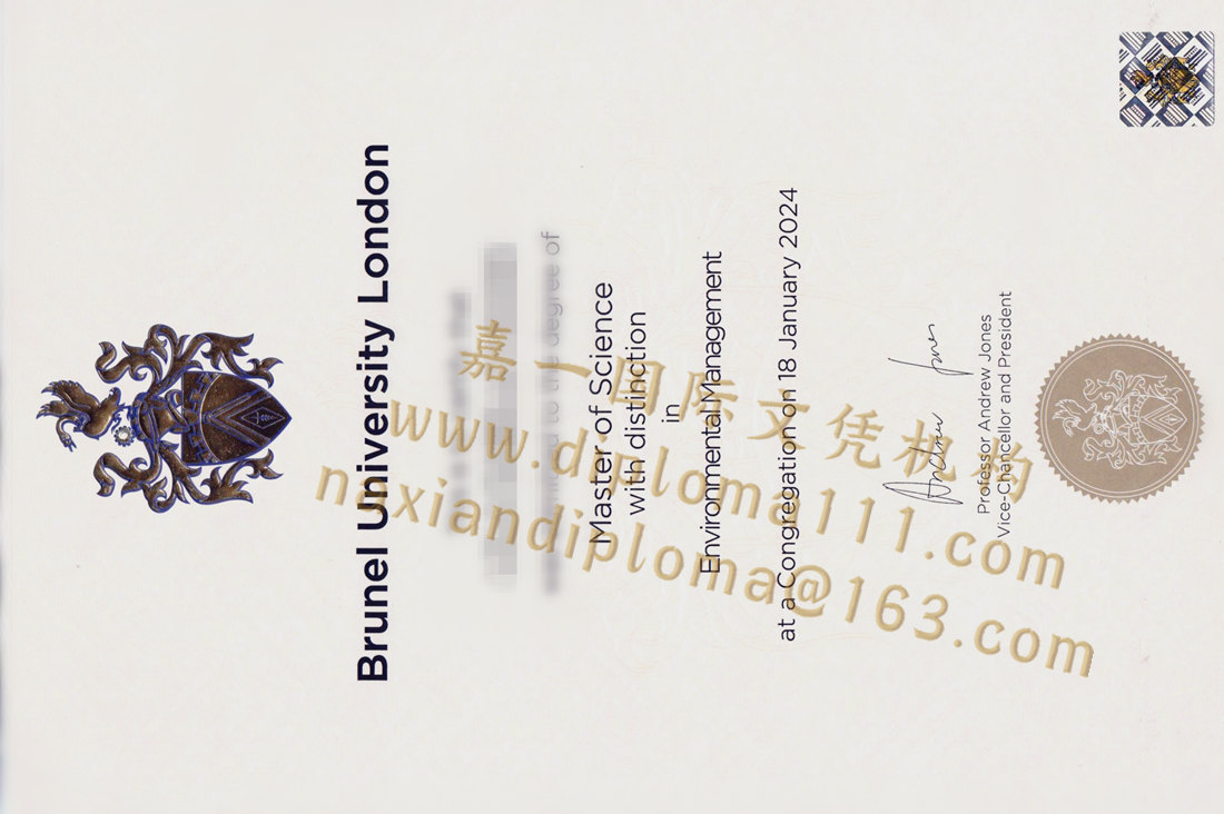 布鲁内尔大学毕业证样本，订购英国Brunel文凭学历参考图