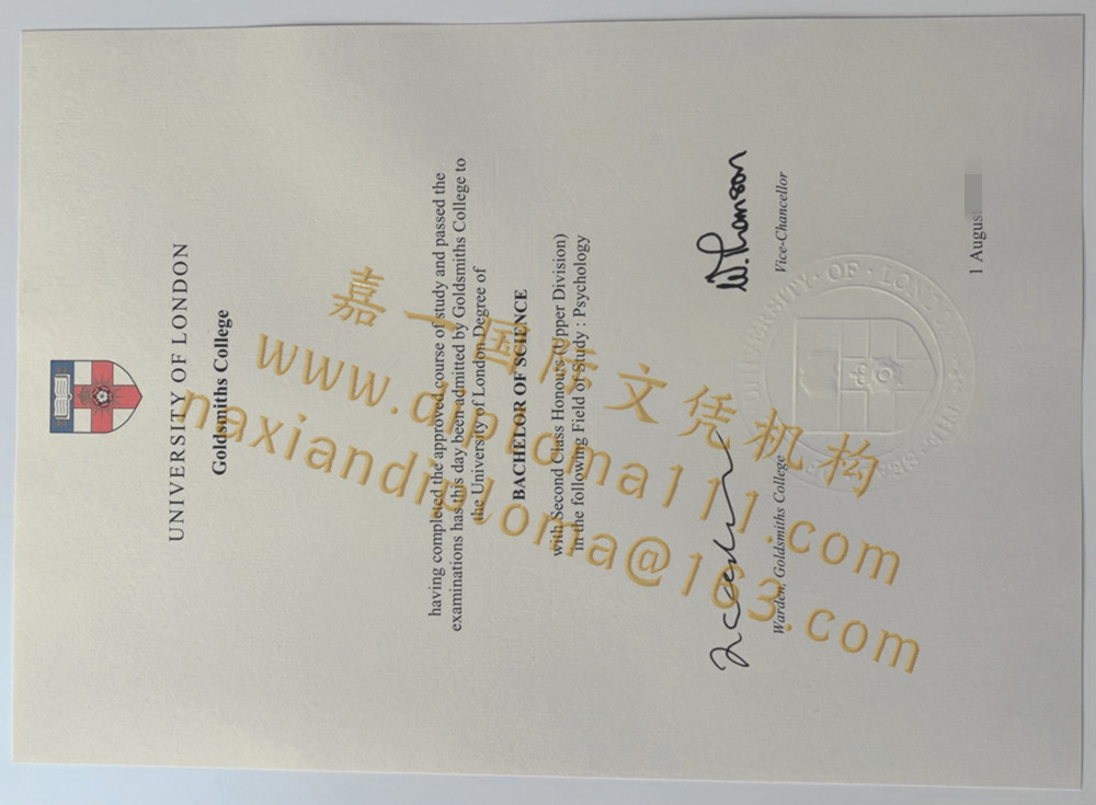 英国Goldsmiths diploma，伦敦大学金匠学院毕业证成绩单样式版本