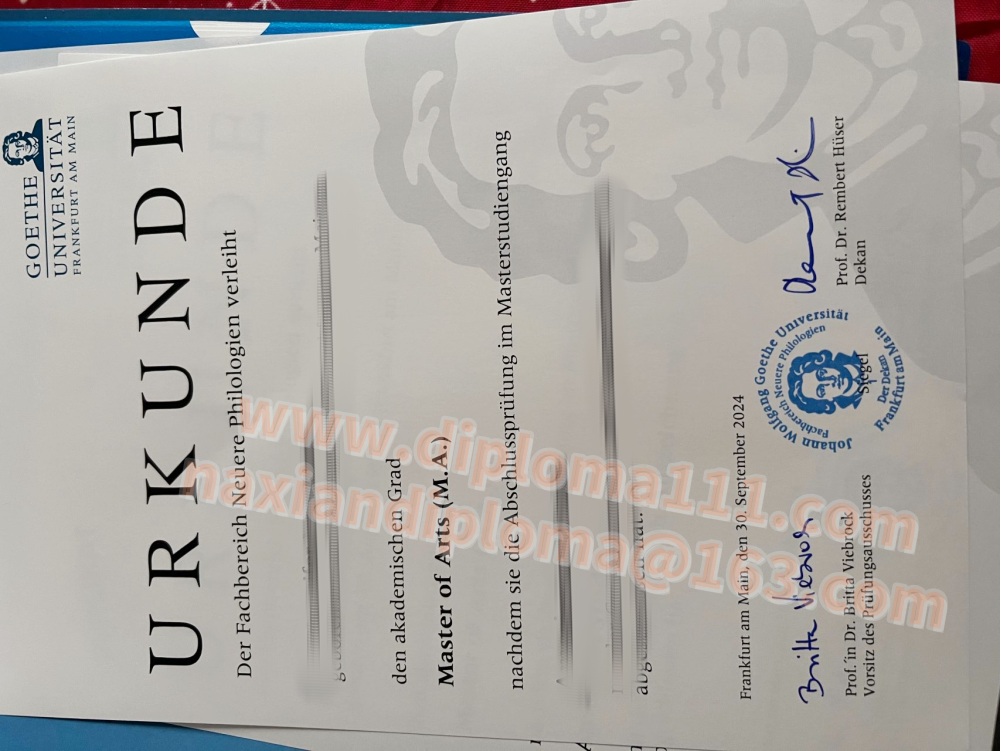 德国Urkunde文凭定制不迷糊：法兰克福大学硕士学位证购买案例