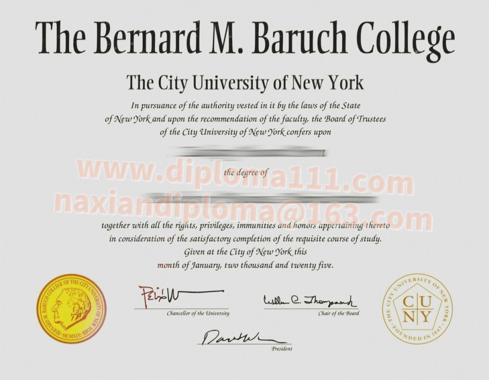原版开模制作CUNY巴鲁克学院毕业证Baruch College文凭万能钥匙